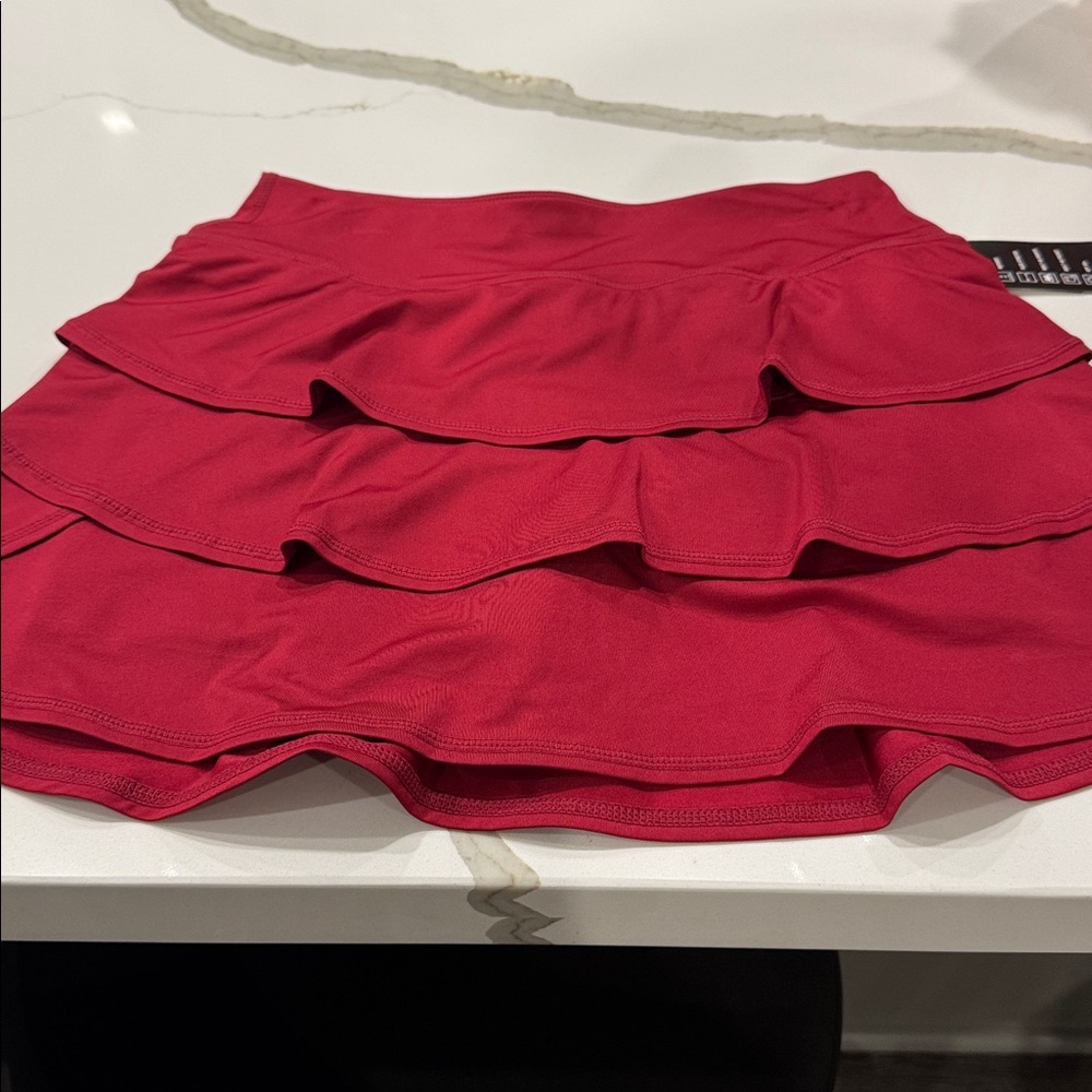 Ideology Red Ruffle Skort
